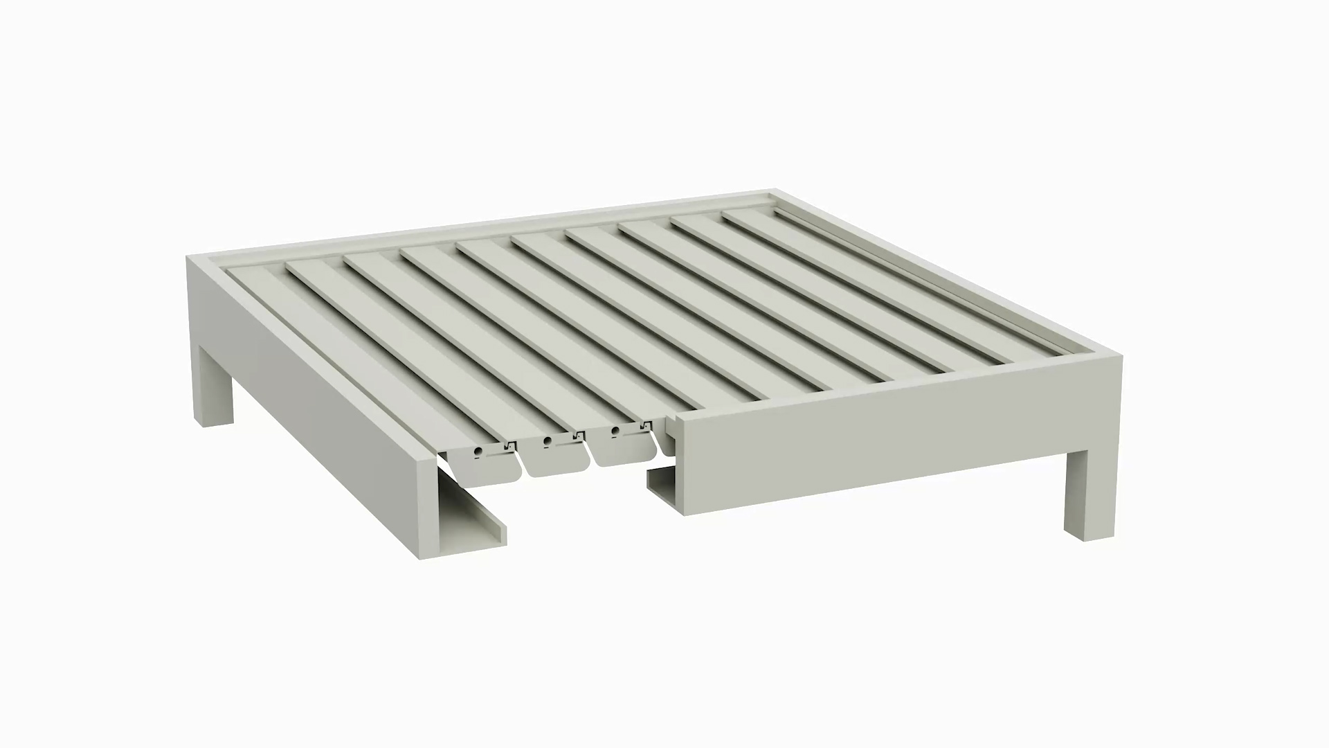 Med Twist louvre roof surfmist frame surfmist louvres