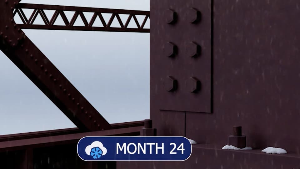 Weathering Steel WIP — full patina at month 24